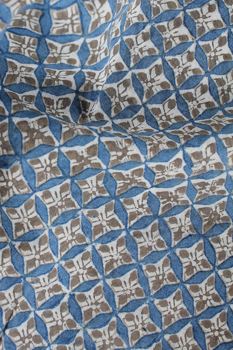 Natural Dye Block Print Cotton Fabric