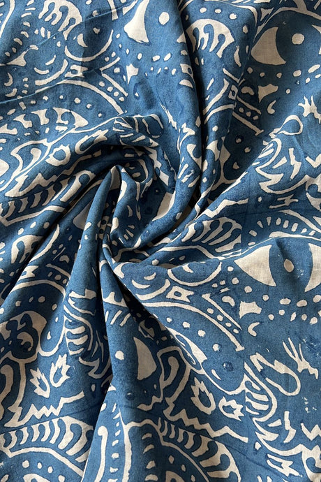 Natural Dye Block Print Cotton Fabric