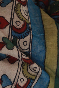 Natural Dye Hand-Painted Kalamkari Cotton Stole