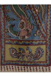 Natural Dye Hand-Painted Kalamkari Cotton Stole
