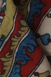 Natural Dye Hand-Painted Kalamkari Cotton Stole