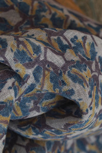 Natural Dye Block Print Linen Stole
