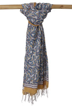 Load image into Gallery viewer, Natural Dye Block Print Linen Stole