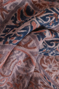 Natural Dye Block Print Linen Stole