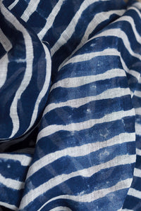 Natural Dye Block Print Linen Stole