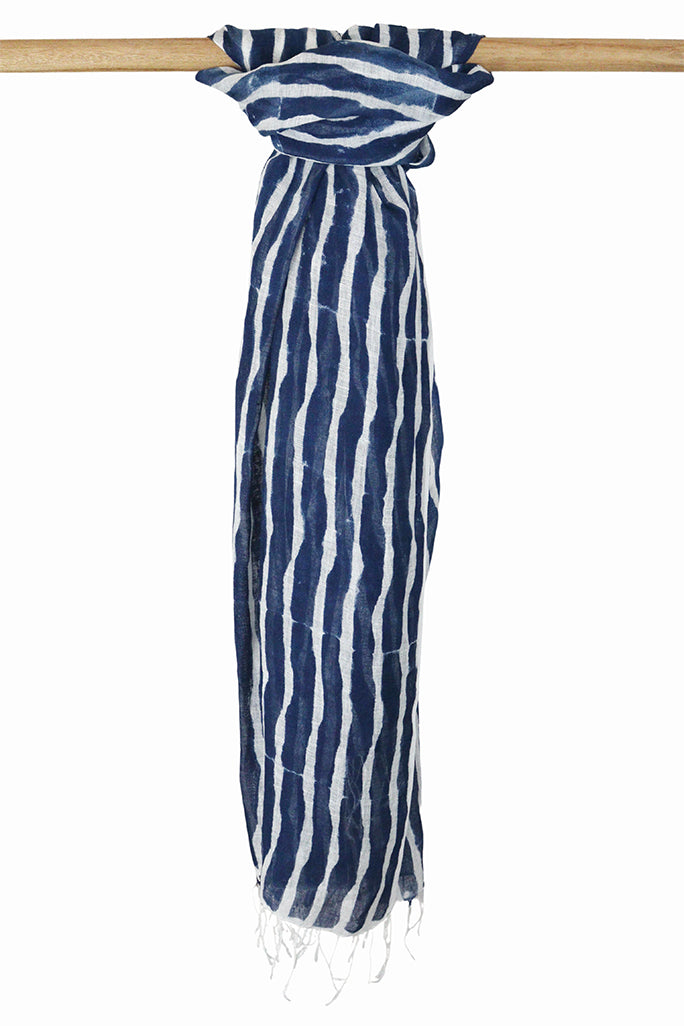 Natural Dye Block Print Linen Stole