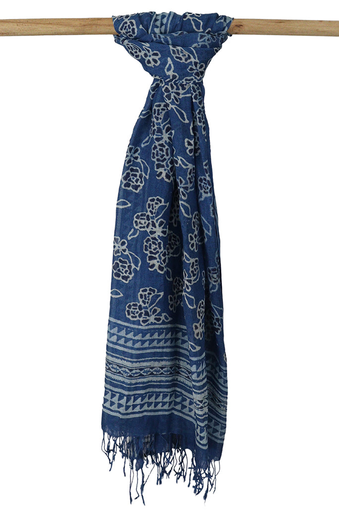 Natural Dye Block Print Linen Stole