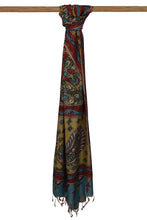 Load image into Gallery viewer, Natural Dye Hand-Painted Kalamkari Silk Dupatta