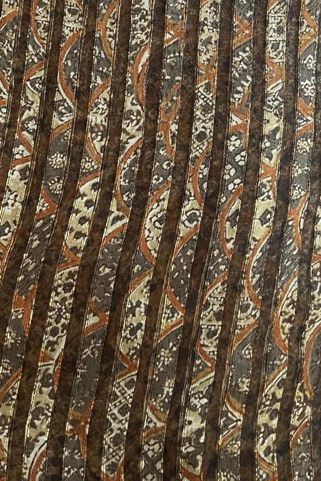 Natural Dye Block Print Silk Fabric