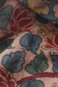 Natural Dye Hand-Painted Kalamkari Cotton x Silk Stole