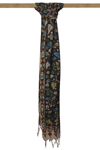 Natural Dye Hand-Painted Kalamkari Silk Stole