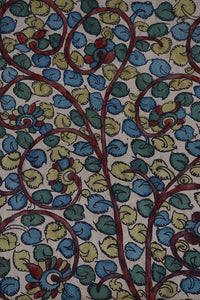 Natural Dye Hand-Painted Kalamkari Silk Stole