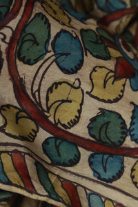 Natural Dye Hand-Painted Kalamkari Silk Stole
