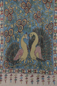 Natural Dye Hand-Painted Kalamkari Silk Stole