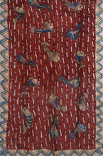 Load image into Gallery viewer, Natural Dye Hand-Painted Kalamkari Silk Stole