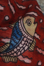 Load image into Gallery viewer, Natural Dye Hand-Painted Kalamkari Silk Stole