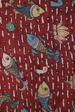 Load image into Gallery viewer, Natural Dye Hand-Painted Kalamkari Silk Stole