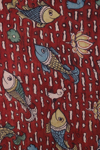 Natural Dye Hand-Painted Kalamkari Silk Stole
