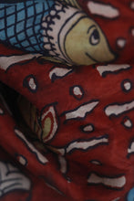 Load image into Gallery viewer, Natural Dye Hand-Painted Kalamkari Silk Stole
