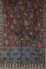 Load image into Gallery viewer, Natural Dye Hand-Painted Kalamkari Silk Stole