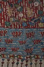 Load image into Gallery viewer, Natural Dye Hand-Painted Kalamkari Silk Stole