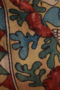 Natural Dye Hand-Painted Kalamkari Silk Stole