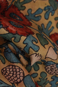 Natural Dye Hand-Painted Kalamkari Silk Stole