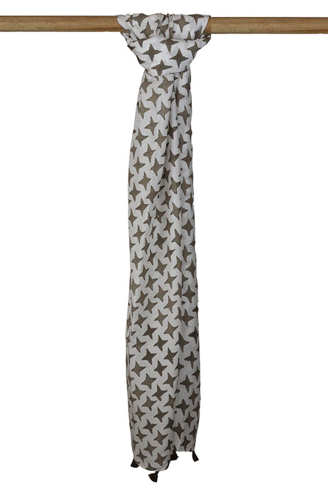 Natural Dye Block Print Silk Stole