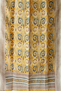 Natural Dye Block Print Mulberry Silk Stole