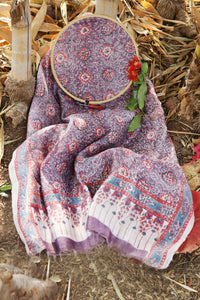 Natural Dye Block Print Mulberry Silk Stole