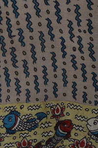 Natural Dye Hand-Painted Kalamkari Silk Dupatta