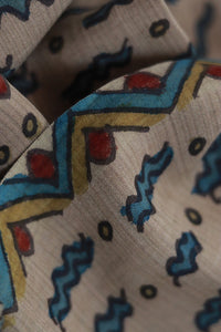 Natural Dye Hand-Painted Kalamkari Silk Dupatta