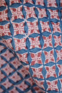 Natural Dye Block Print Silk Fabric