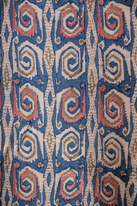 Natural Dye Block Print Tussar Silk x Cotton Fabric