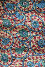 Load image into Gallery viewer, Natural Dye Hand-Painted Kalamkari Tussar Silk x Cotton Fabric