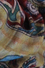 Load image into Gallery viewer, Natural Dye Hand-Painted Kalamkari Silk Stole