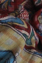 Load image into Gallery viewer, Natural Dye Hand-Painted Kalamkari Silk Stole
