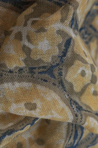 Natural Dye Block Print Cotton x Silk Stole