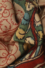 Load image into Gallery viewer, Natural Dye Hand-Painted Kalamkari Silk Stole