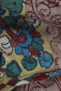 Natural Dye Hand-Painted Kalamkari Silk Stole