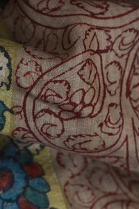 Natural Dye Hand-Painted Kalamkari Silk Stole