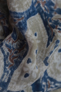 Natural Dye Block Print Cotton x Silk Stole