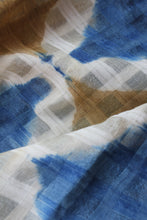 Load image into Gallery viewer, Natural Dye Shibori Self Check Tussar Handwoven Stole