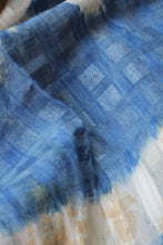 Load image into Gallery viewer, Natural Dye Shibori Self Check Tussar Handwoven Stole