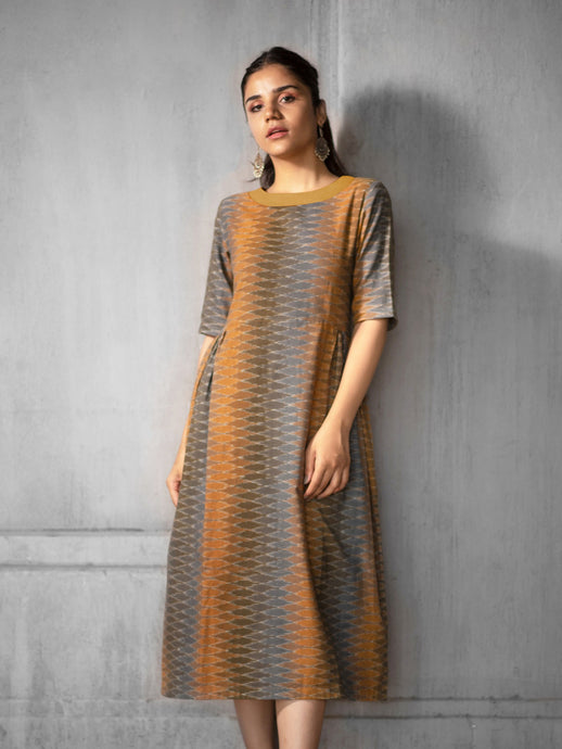 Handwoven Safe Dye Ikat 'QURI' Long Dress