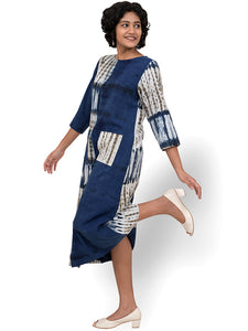 Indigo Sleeved Dress