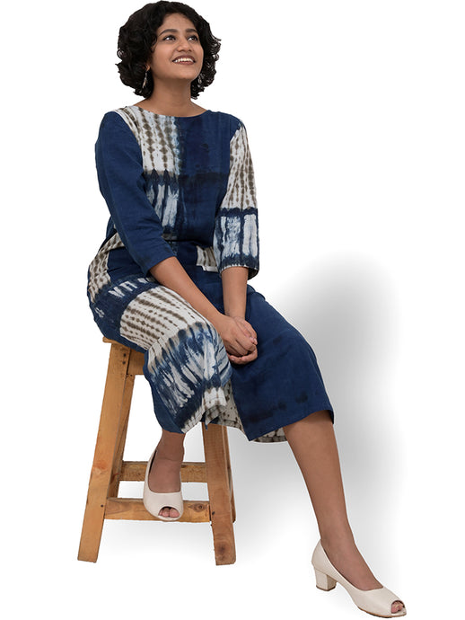 Indigo Sleeved Dress