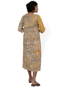Natural Dyed Half & Half Shibori Sleeved Dress