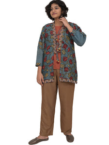 Sleeved Dupion Silk Jacket