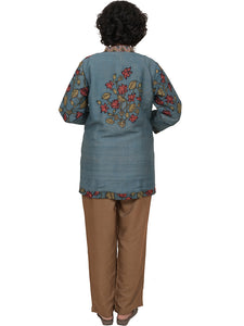 Sleeved Dupion Silk Jacket